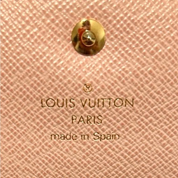 SOLD! ❌ Louis Vuitton Brown Damier Caissa Wallet With Pink Interior & Dust Bag - Picture 9 of 16